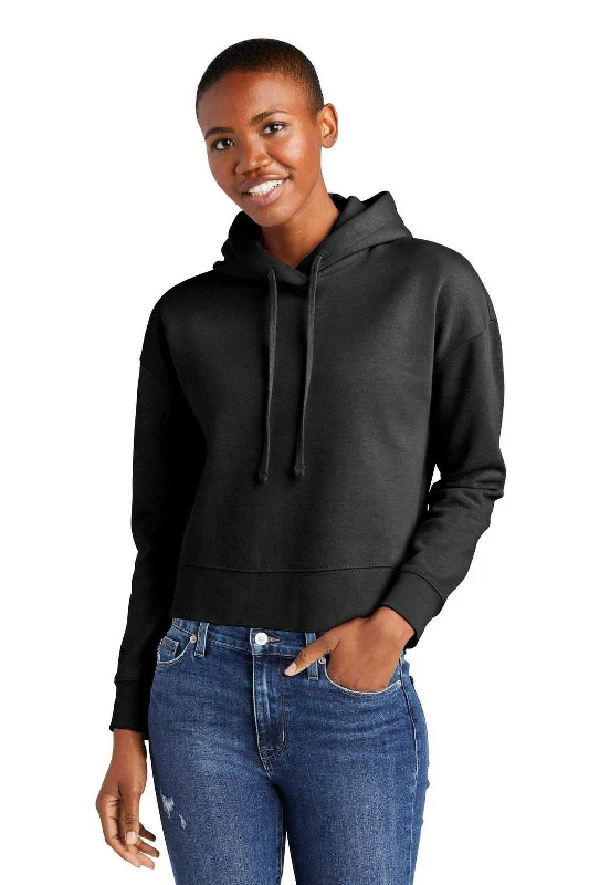 District DT6101 Women's Vit Fleece Hoodie - Black Hoodie with Tied Waist Feminine Flattering