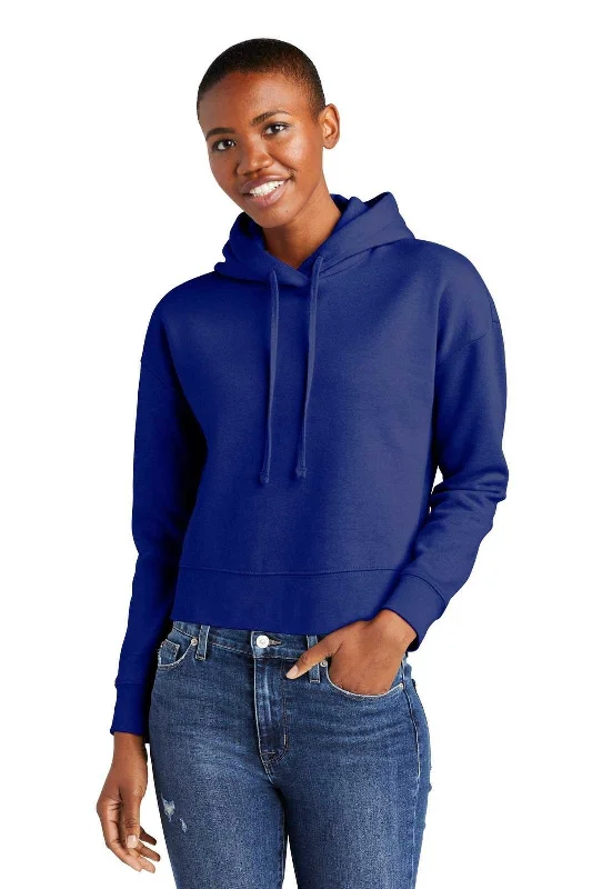 District DT6101 Women's Vit Fleece Hoodie - Deep Royal Hoodie with Front Slit Layering Stylish