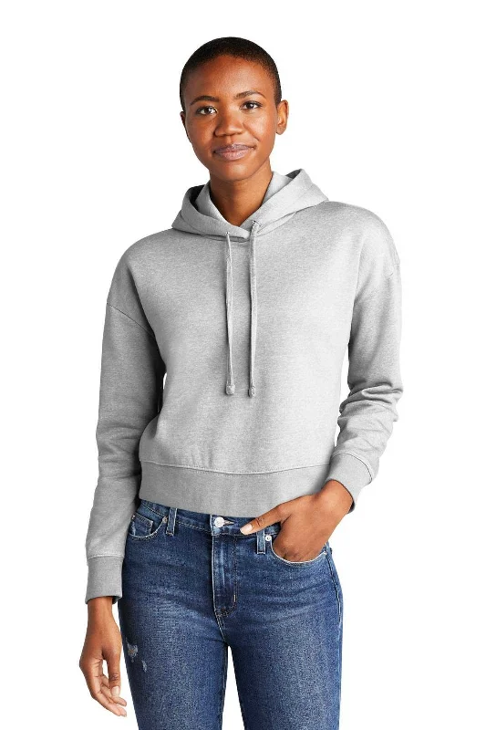 District DT6101 Women's Vit Fleece Hoodie - Light Heather Grey Cotton Hoodie Fleece Lining Warmth