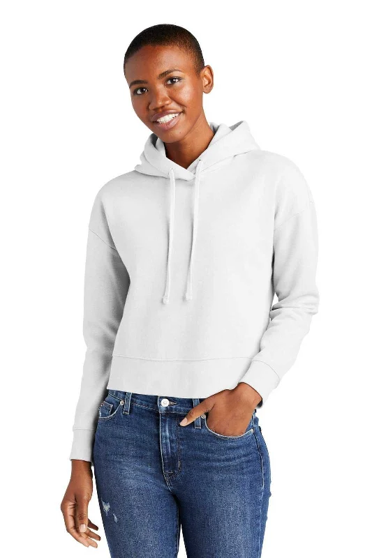 District DT6101 Women's Vit Fleece Hoodie - White Hoodie with Hood Adjustable Protection