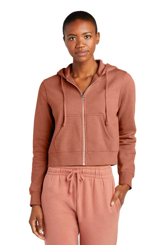 District DT6103 Women's Vit Fleece Full-Zip Hoodie - Desert Rose Hoodie with Drawcord Adjustable Secure