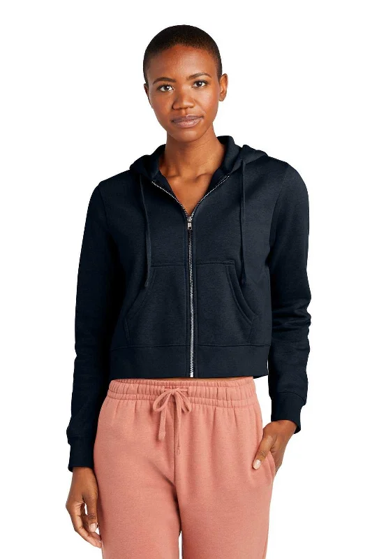 District DT6103 Women's Vit Fleece Full-Zip Hoodie - New Navy Hoodie with Mesh Breathable Sporty