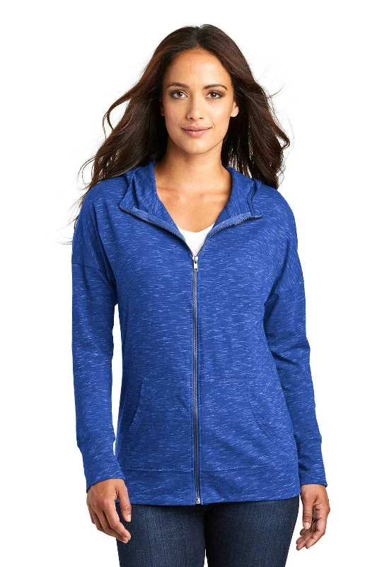 District DT665 Women's Medal Full-Zip Hoodie - Deep Royal Hoodie with Slim Fit Tailored Modern