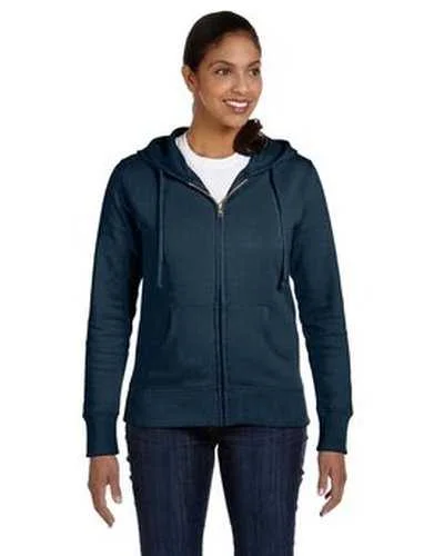 Econscious EC4501 Ladies' Organic Recycled Full-Zip Hooded Sweatshirt - Pacific Hoodie with Hem Applique Textured Unique