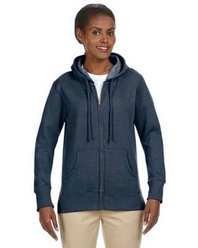 Econscious EC4580 Ladies' Organic Recycled Heathered Fleece Full-Zip Hooded Sweatshirt - Water Oversized Hoodie Comfort Casual