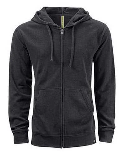 Econscious EC5980 Unisex Hemp Hero Full-Zip Hooded Sweatshirt - Washed Black Hoodie Dress Longline Feminine