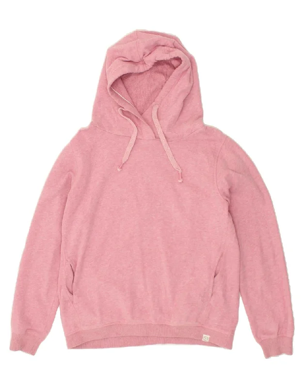 FAT FACE Womens Oversized Hoodie Jumper UK 10 Small Pink Cotton Hoodie with Crew Neck Simple Timeless