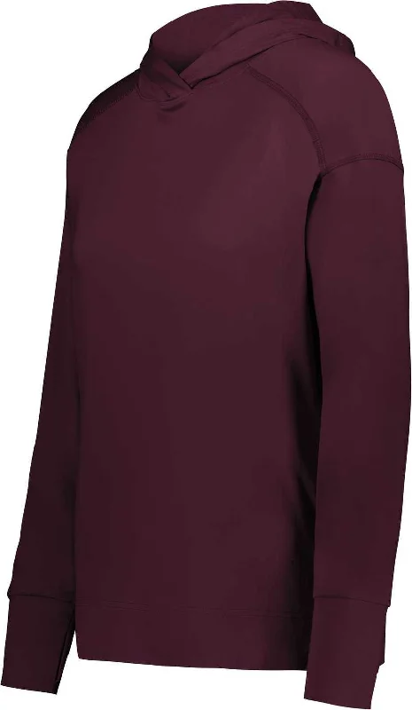 Holloway 222798 Ladies Ventura Soft Knit Hoodie - Maroon Hoodie with Ribbed Hem Stretchable Secure