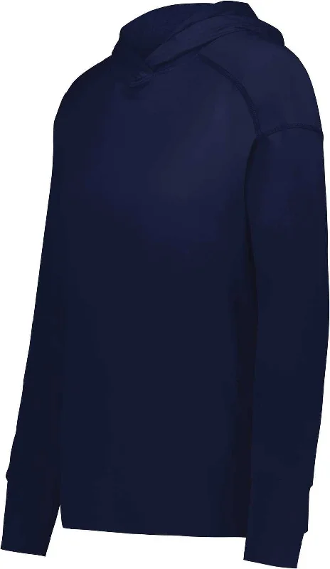 Holloway 222798 Ladies Ventura Soft Knit Hoodie - Navy Hoodie with Thumb Holes Functional Cozy