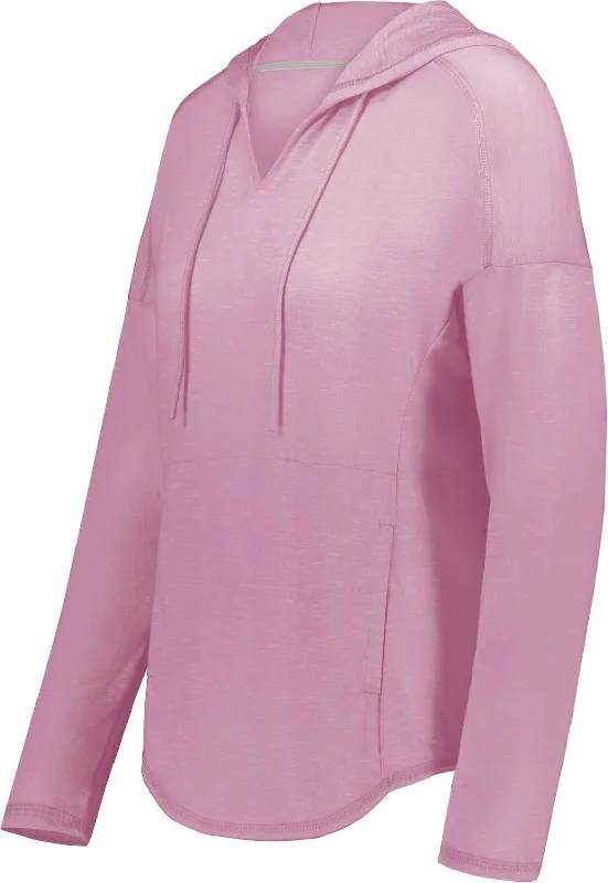 Holloway 222845 Ladies Monterey Hoodie - Dusty Rose Heather Hoodie with Mesh Breathable Sporty