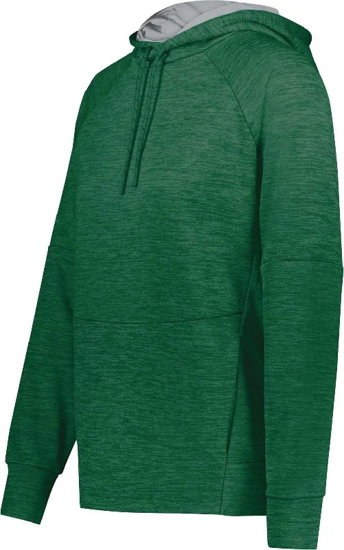 Holloway 223780 Ladies All Pro Performance Fleece Hoodie - Dark Green Heather Silver Hoodie with Frayed Bohemian Relaxed