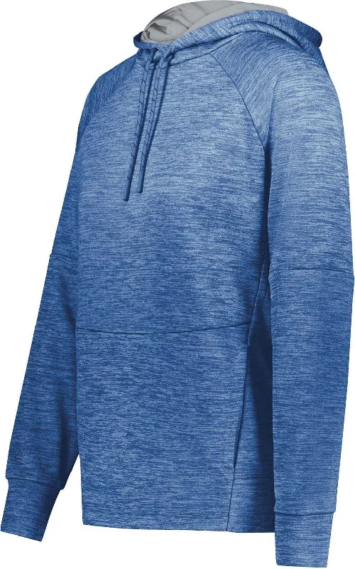 Holloway 223780 Ladies All Pro Performance Fleece Hoodie - Royal Heather Silver Hoodie with Cropped Fit Short Trendy