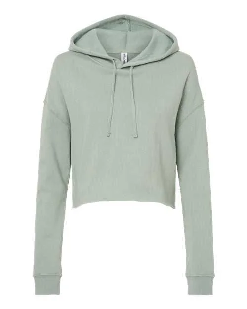 Independent Trading Co AFX64CRP Womens Lightweight Cropped Hooded Sweatshirt - Sage Hoodie with Full-Zip Functional Layering