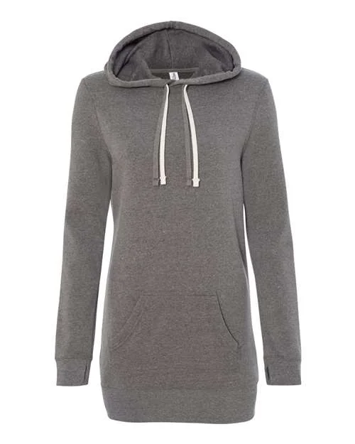 Independent Trading Co PRM65DRS Womens Special Blend Hooded Sweatshirt Dress - Nickel Hoodie with Pocket Utility Practical