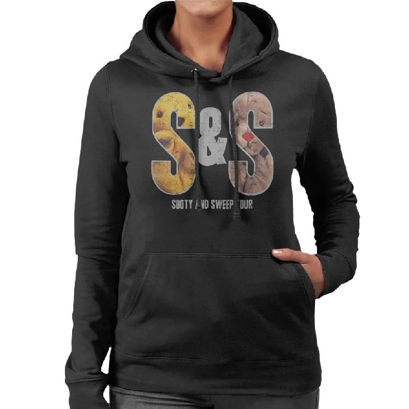 Sooty And Sweep S&S Tour Women's Hooded Sweatshirt Hoodie with Distressed Vintage Worn