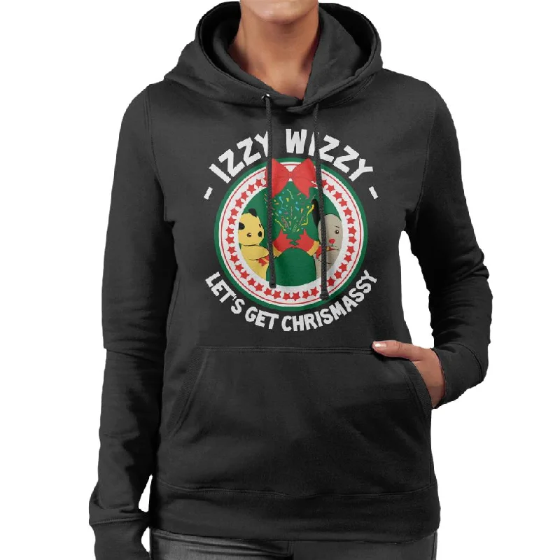 Sooty Christmas Izzy Wizzy Lets Get Chrismassy Women's Hooded Sweatshirt Hoodie with Longline Fit Extended Stylish