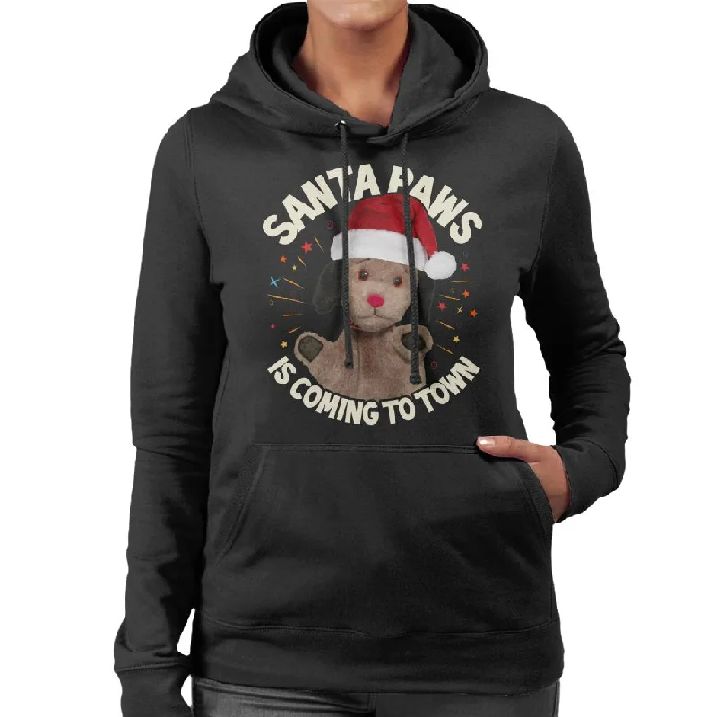 Sooty Christmas Sweep Santa Paws Is Coming To Town Women's Hooded Sweatshirt Hoodie with Pocket Utility Practical