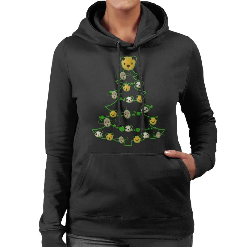 Sooty Christmas Tree Green Silhouette Women's Hooded Sweatshirt Oversized Hoodie Comfort Casual