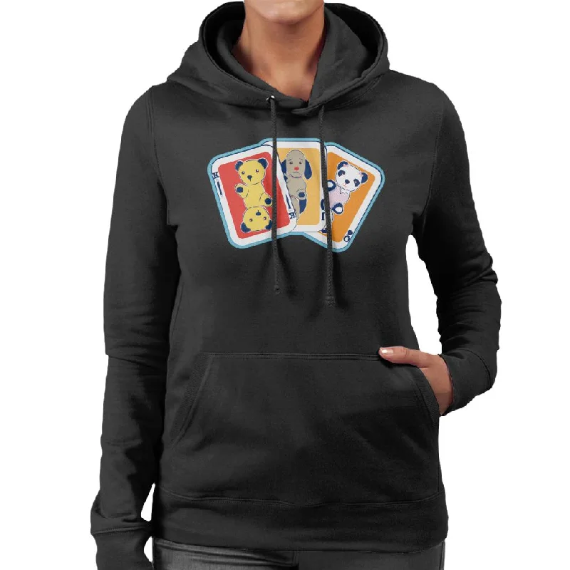 Sooty Playing Card Trio Women's Hooded Sweatshirt Oversized Hoodie Comfort Casual