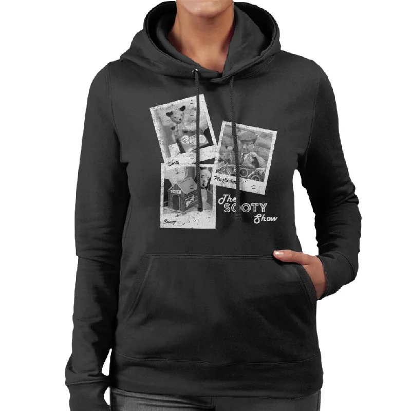 Sooty Retro 1950's Photo Montage Women's Hooded Sweatshirt Hoodie with Strings Custom Fit Adjustable