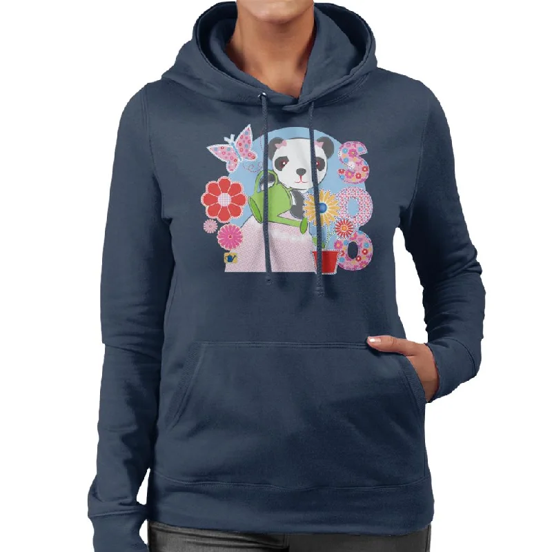 Sooty Soo Watering Flowers Women's Hooded Sweatshirt Hoodie with Elastic Cuffs Stretchable Comfortable