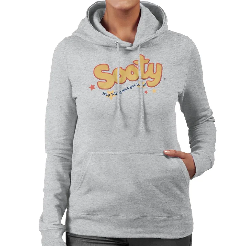 Sooty Text Logo Izzy Wizzy Women's Hooded Sweatshirt Hoodie with Hem Ribbing Snug Secure