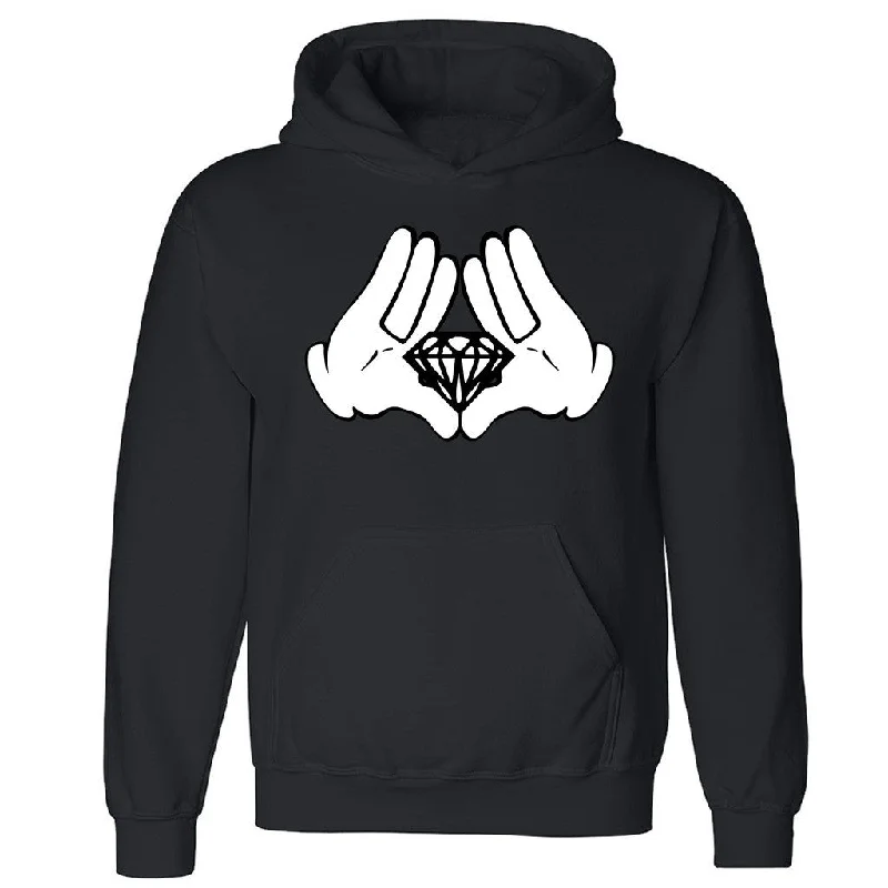 Zexpa Apparelâ„¢ Cartoon Hands Triangle Diamond Unisex Hoodie Illuminati Swag  Hooded Sweatshirt Hoodie with Logo Branding Identity