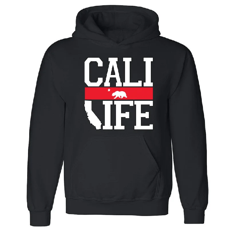 Zexpa Apparelâ„¢ Cali Life Bear California Map Unisex Hoodie Golden State Cali Hooded Sweatshirt Hoodie with Typography Text Message