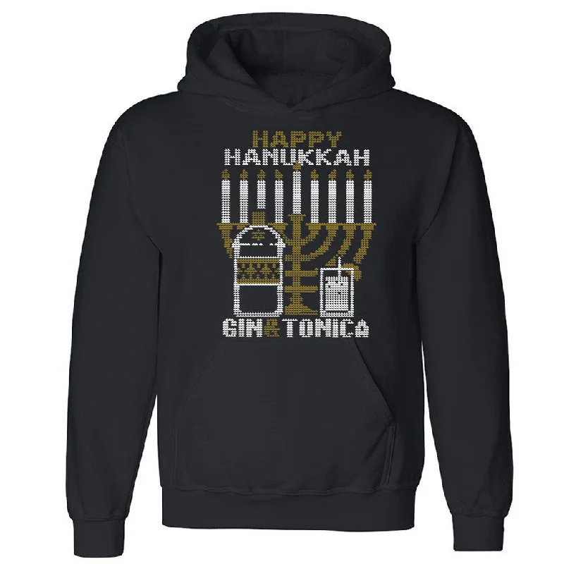 Zexpa Apparelâ„¢ Happy Hannukah! Unisex Hoodie Funny Ugly Hannukah Menorah Hooded Sweatshirt Hoodie with Button Placket Classic Preppy