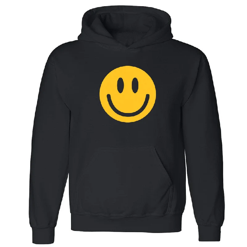 Zexpa Apparelâ„¢ Happy Smiley Face Unisex Hoodie Funny Cool Graphic Print Hooded Sweatshirt Hoodie with Mock Neck Collared Structured