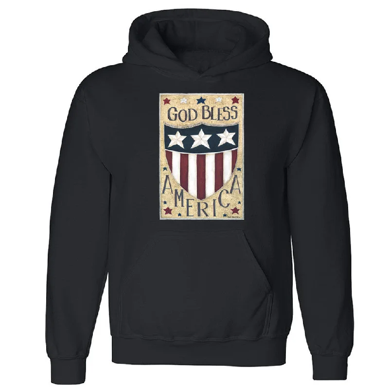 Zexpa Apparelâ„¢ God Bless America Unisex Hoodie Patriotic 4th Fourth Of July Hooded Sweatshirt Hoodie with Tied Waist Feminine Flattering