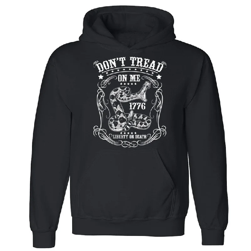 Zexpa Apparelâ„¢ Donâ€™t Tread On Me Unisex Hoodie 1776 Liberty Or Death Gadsden Hooded Sweatshirt Hoodie with Mock Neck Collared Structured