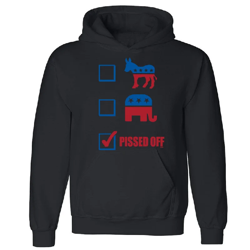 Zexpa Apparelâ„¢ Democrats Republicans Pissed Off Unisex Hoodie Elections 2016 Hooded Sweatshirt Hoodie with Slit Hem Functional Movement