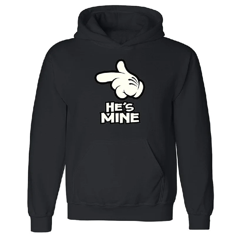 Zexpa Apparelâ„¢ He's Mine Unisex Hoodie Cartoon Hand Couple Matching Valentine Hooded Sweatshirt Hoodie with V-Neck Classic Versatile