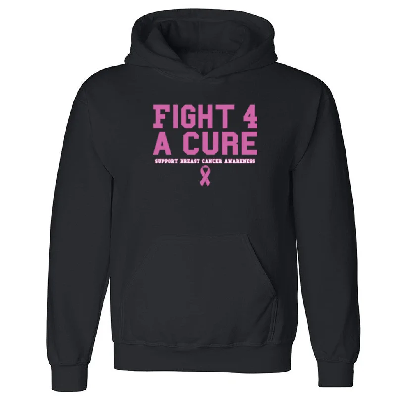 Zexpa Apparelâ„¢ Fight 4 Cure Unisex Hoodie Breast Cancer Awareness Month Run Hooded Sweatshirt Hoodie with Rhinestones Sparkly Elegant