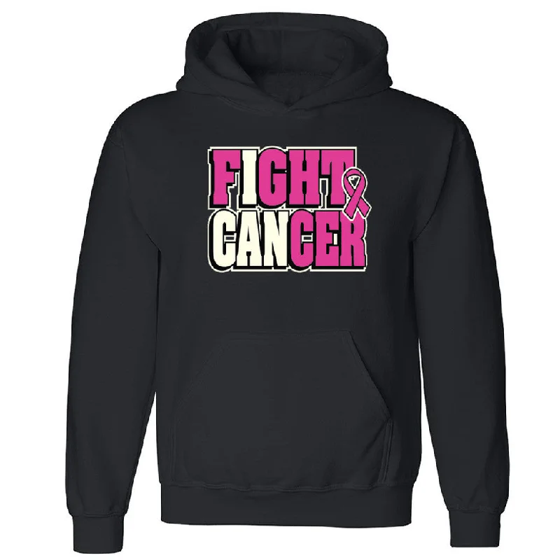 Zexpa Apparelâ„¢ Fight Cancer I Can Unisex Hoodie Breast Cancer Awareness Month Hooded Sweatshirt Hoodie with Illustration Artistic Creative