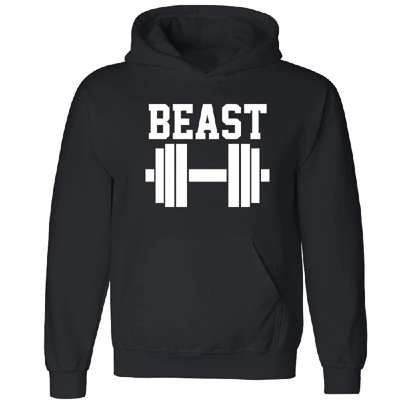 Zexpa Apparelâ„¢ Beast Dumbell Unisex Hoodie Couple Matching Valentines Day Hooded Sweatshirt Hoodie with Raglan Sleeves Sporty Comfortable