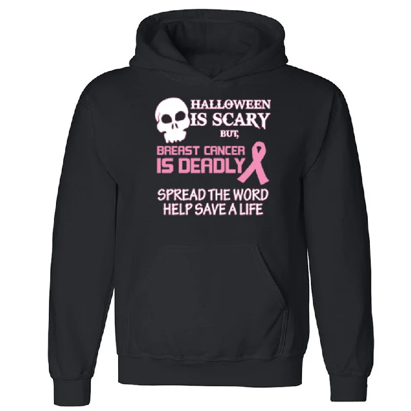 Zexpa Apparelâ„¢ Breast Cancer is Deadly Unisex Hoodie Breast Cancer Awareness Hooded Sweatshirt Hoodie with Emblem Brand Identity