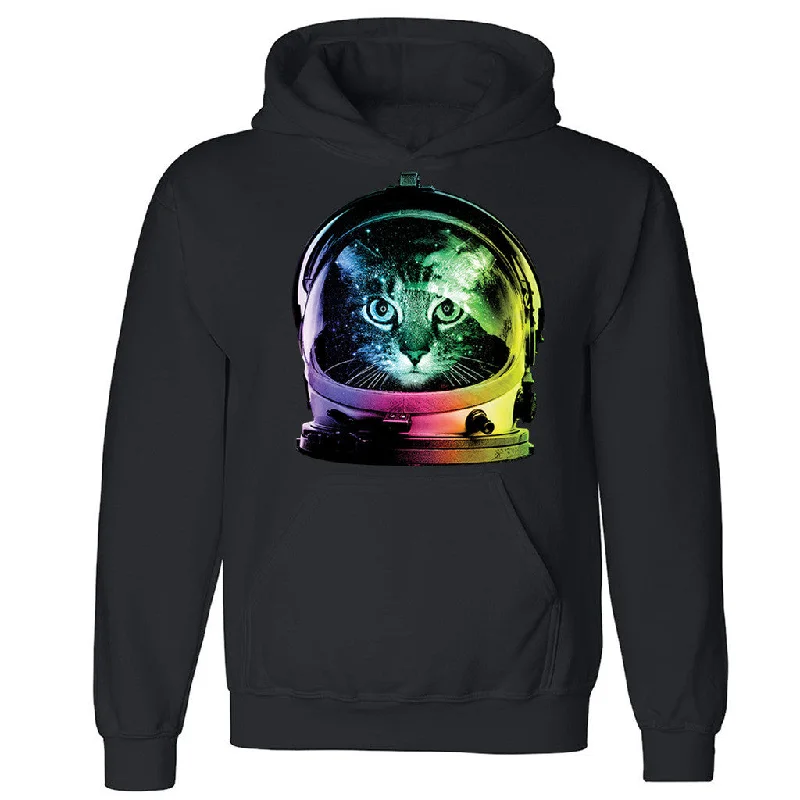 Zexpa Apparelâ„¢ Astronaut Colored NASA Cat Unisex Hoodie Cool Cat Design Hooded Sweatshirt Hoodie with Ribbed Neckline Snug Warm