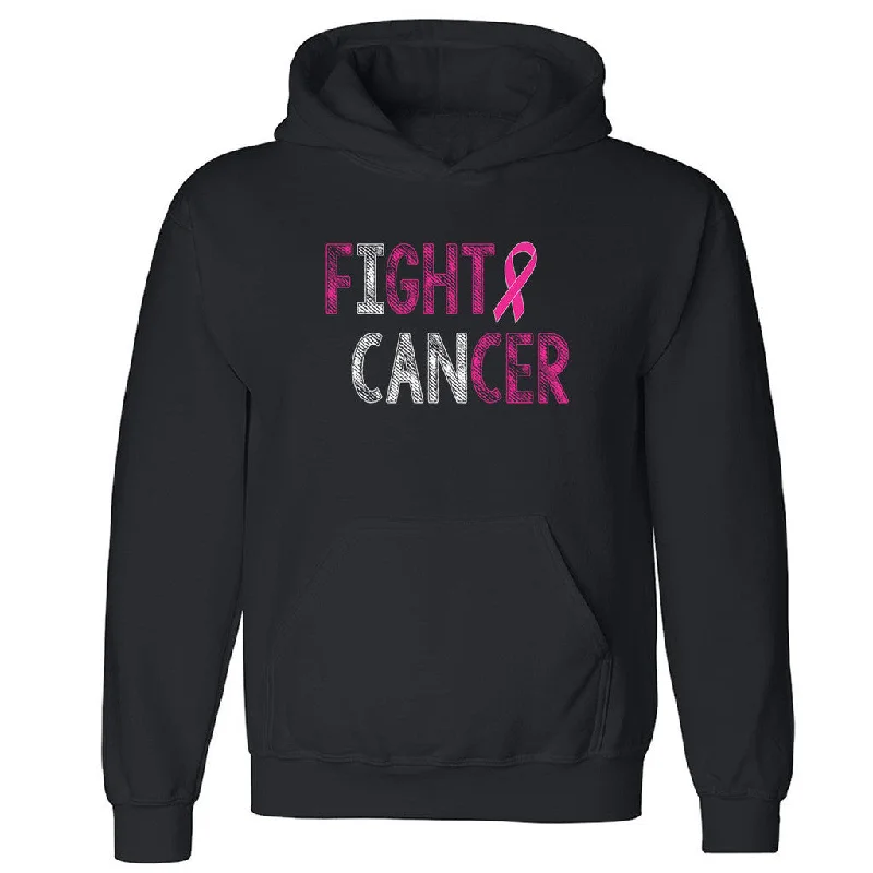 Zexpa Apparelâ„¢ Fight Cancer Pink Ribbon Unisex Hoodie Breast Cancer Awareness Hooded Sweatshirt Hoodie with Typography Text Message