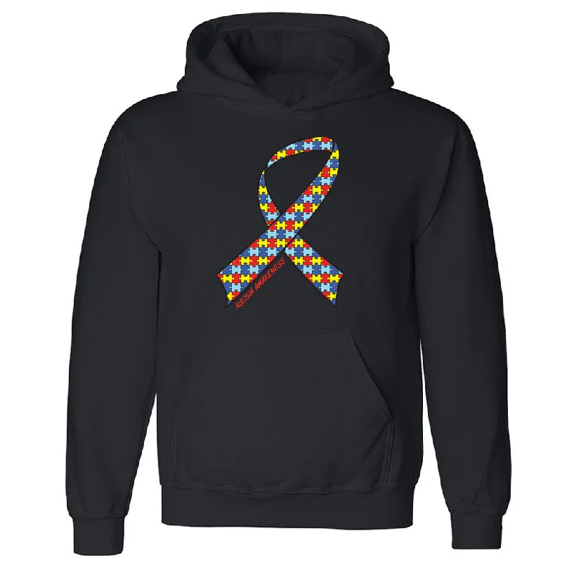 Zexpa Apparelâ„¢ Autism Ribbon Different Unisex Hoodie Autism Awareness Month Hooded Sweatshirt Hoodie with Elastic Cuffs Stretchable Comfortable