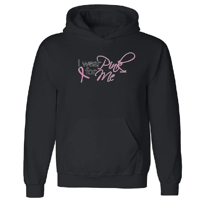 Zexpa Apparelâ„¢ I Wear Pink For Me Unisex Hoodie Breast Cancer Awareness Month Hooded Sweatshirt Hoodie with Tie-Dye Psychedelic Retro