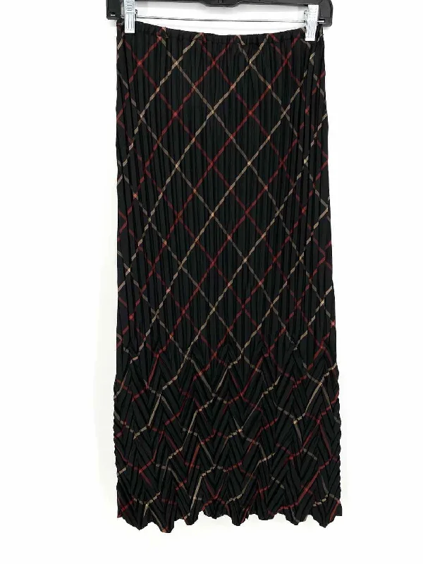 Babette Women's Black Shift Polyester Plaid Size XS Skirt silk skirt luxurious