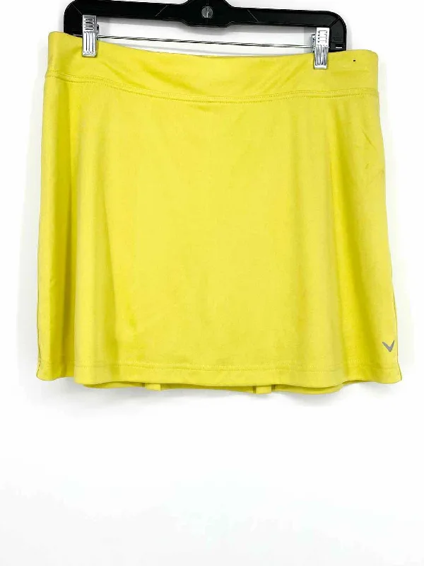 Callaway Women's Neon Yellow Size L Skirt silk skirt sleek