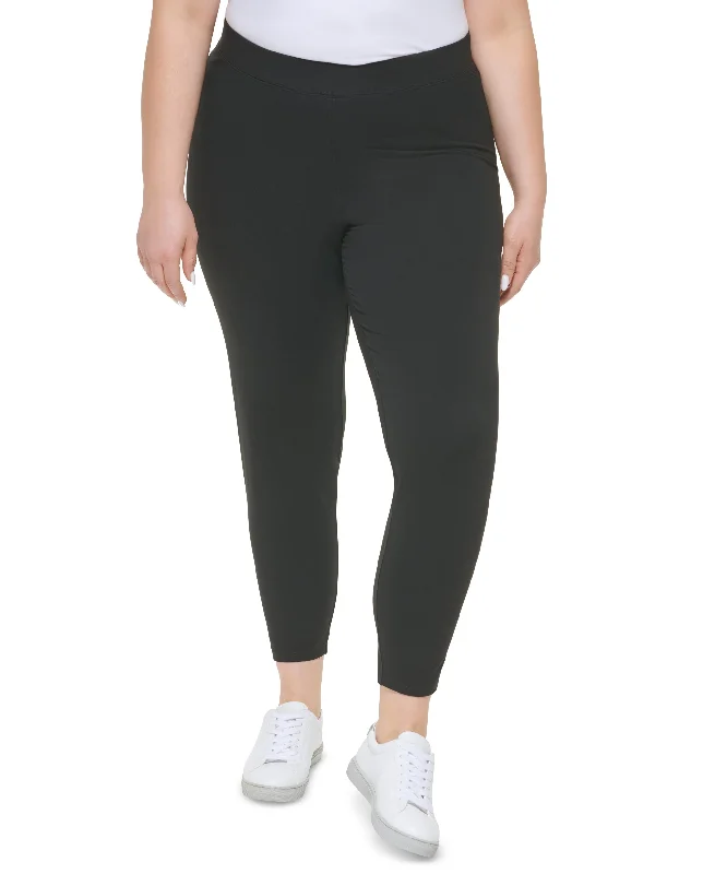 Calvin Klein Jeans Trendy Plus Size High Waist Logo Leggings Fashionable Quick-Dry Yoga Pants