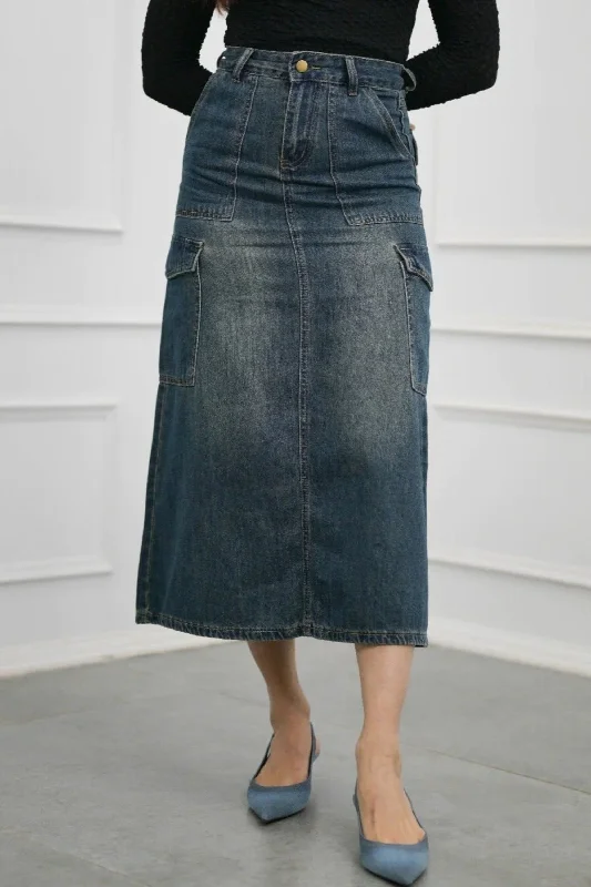 Denim Cargo Skirt denim skirt fashionable