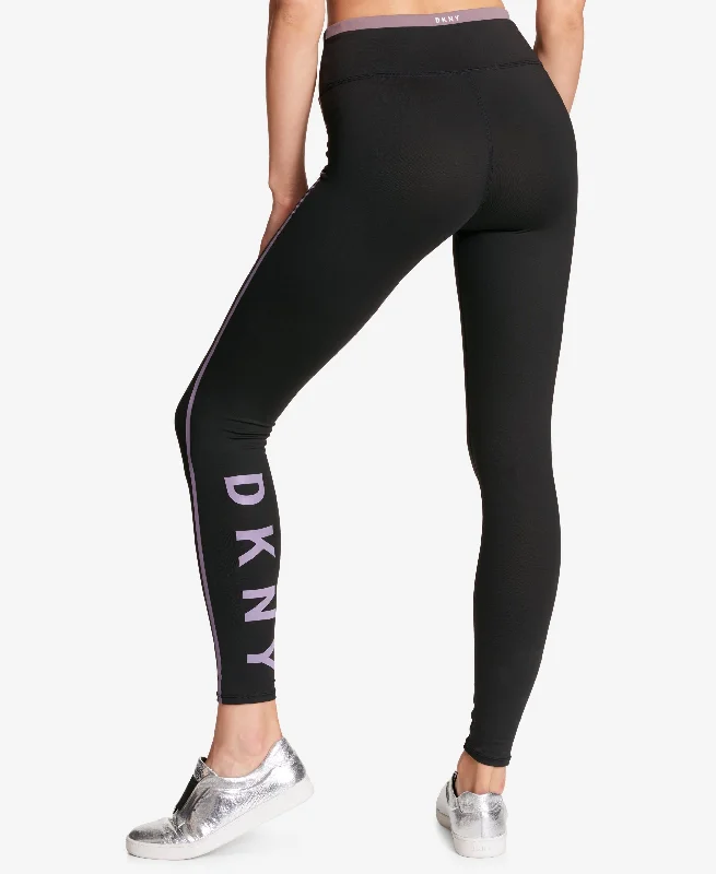 DKNY Sport Logo Active Leggings Fashionable High-Rise Leggings