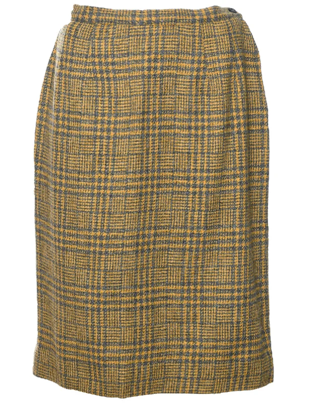 Dogtooth Skirt - S satin skirt smooth