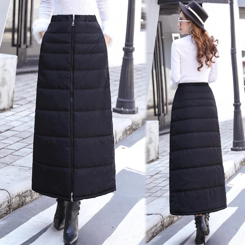 Down cotton skirt low waist skirt