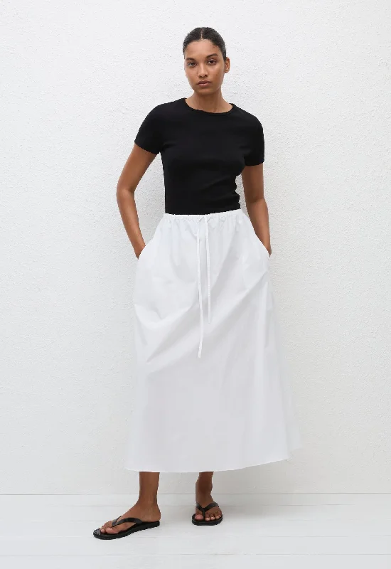 Drawcord Skirt - White pencil skirt chic